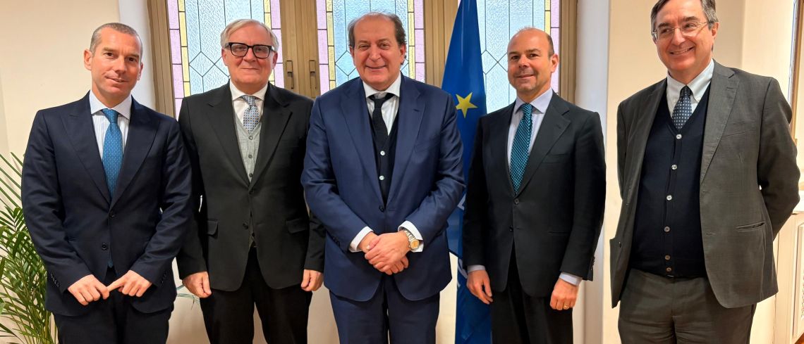SG Dal Mas and CEI Italian national coordinator Alfredo Durante Mangoni meet with the delegation for the preparatory phase of the “Falcone–Borsellino Programme for the Central European Initiative”