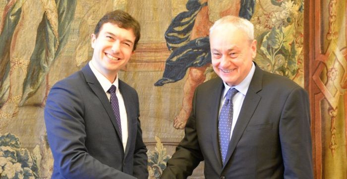 From left: Deputy Minister of Foreign Affairs Mr. Lukáš Kaucký and CEI Secretary General (Prague, 21 January 2019)