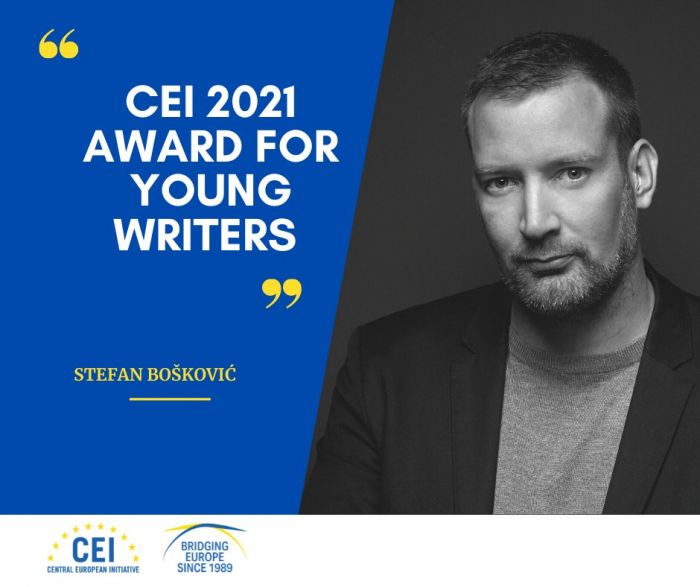 Stefan Bošković, winner of CEI Award for young writers (Vilenica (Slovenia), 6 Sept. 2021)
