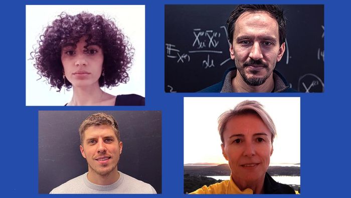 CEI-ICTP fellows (clockwise from top-left) Edlira Xhafaj, Redi Muçi, Stevan Vrbaski, and Dunja Bulajic