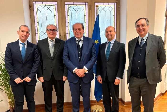 SG Dal Mas and CEI Italian national coordinator Alfredo Durante Mangoni meet with the delegation for the preparatory phase of the “Falcone–Borsellino Programme for the Central European Initiative”
